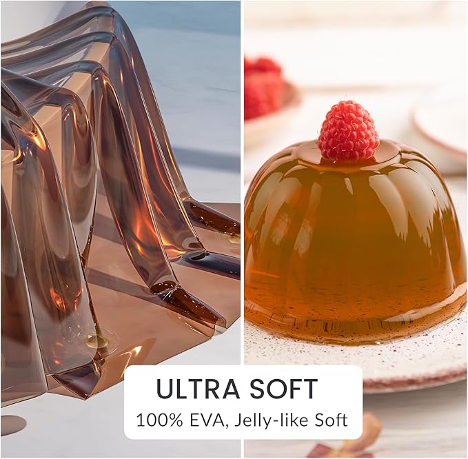 AmazerBath Premium EVA Shower Curtain Amber, Luxury Clear Brown Jelly-Like Soft - Image 4