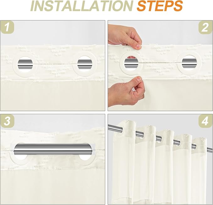 No Hooks Stall Shower Curtain - Image 2