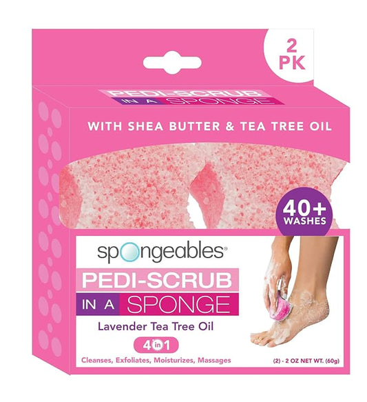 Spongables Pedi Scrub Foot Exfoliating 20+ Wash Sponge by Spongeables