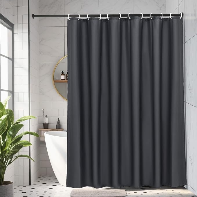 AooHome Hotel Fabric Shower Curtain Liner, Solid Bathroom Curtain by AooHome