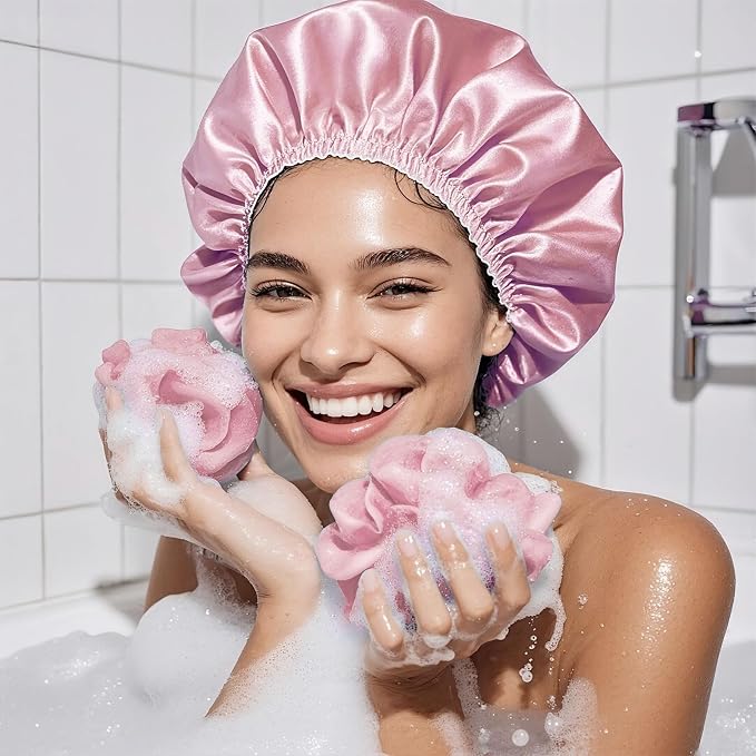 Smilco 2-Pack Reusable Shower Caps - Image 5