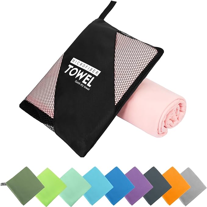 Microfiber Travel Towel, Soft Lightweight Quick Dry Towel, Super Absorbent by ZIUDBOC