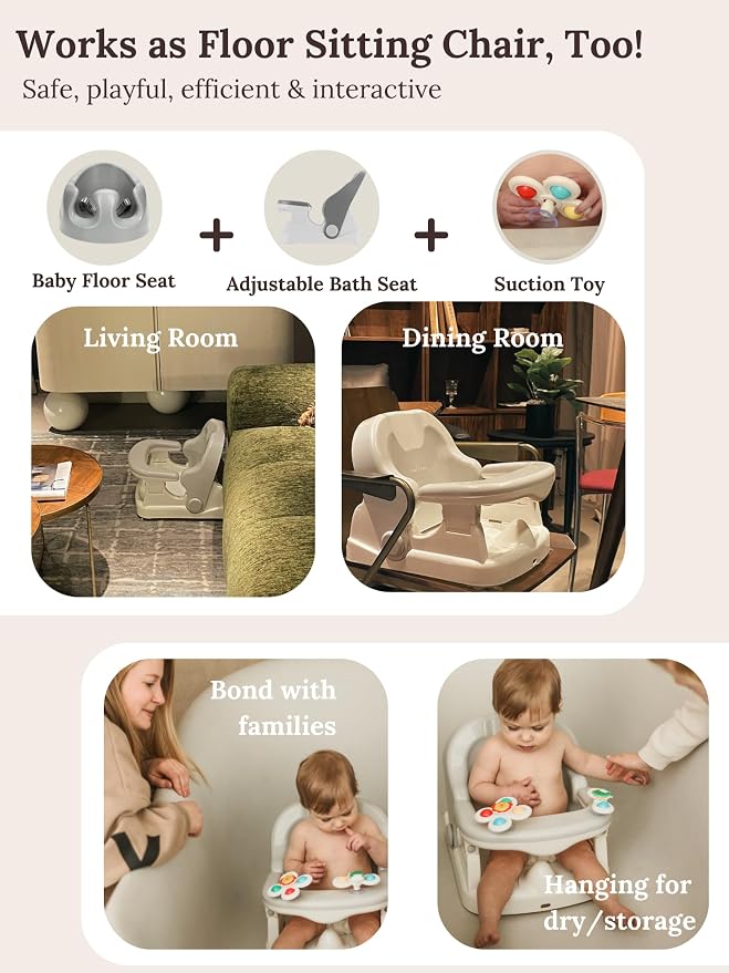 Cuddobaby Baby Bath Seat 3-in-1 【360° Protection Against Side Tipping, 3-Level - Image 5