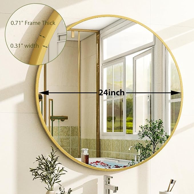 24 Inch Round Bathroom Mirror - Image 5