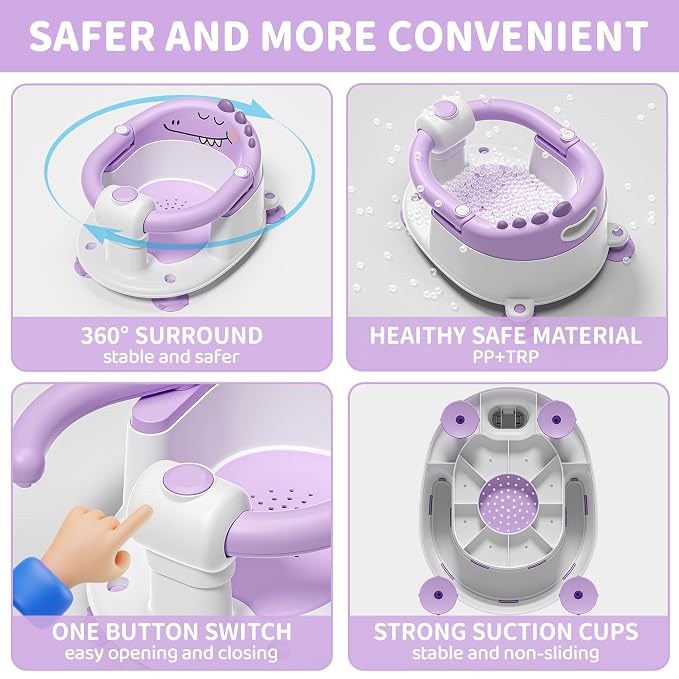 TPN Baby Bath Seat for Babies 6 Months & Up, Non-Slip Toddler Bath Seat - Image 5