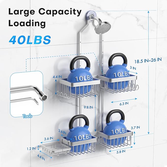 Aluminum Alloy Hanging Shower Caddy - Image 7