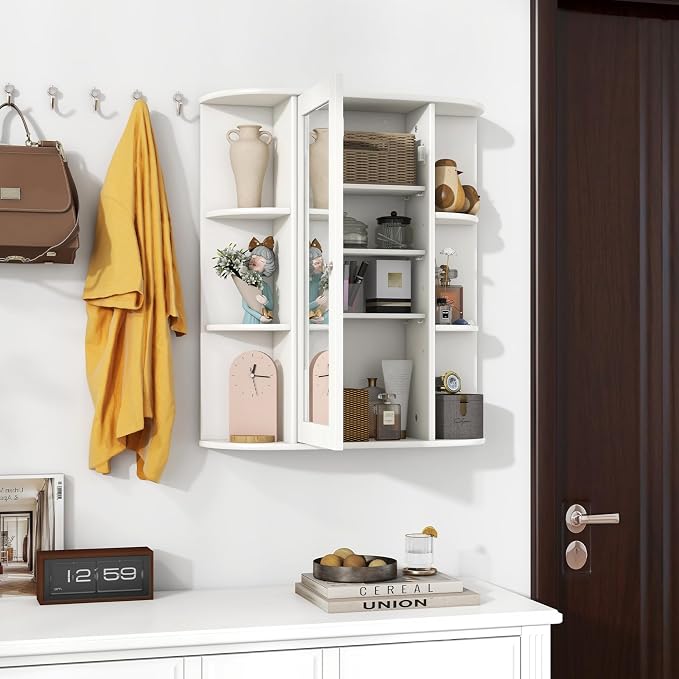 Tangkula Bathroom Medicine Cabinet, Wall Mounted Storage Cabinet - Image 10