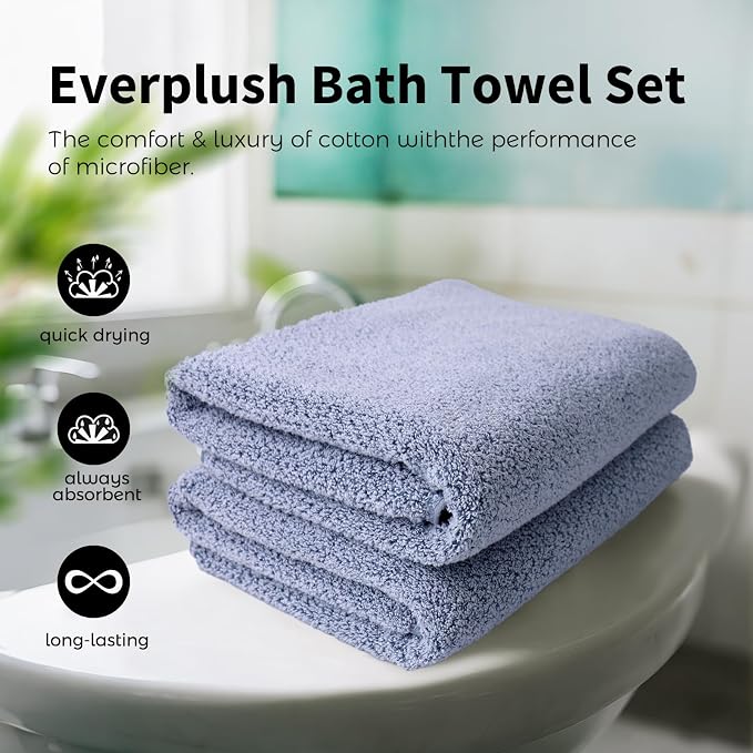 Everplush Oversized Bath Towel Sheet– 2Pieces, Super Soft & Highly Absorbent - Image 3