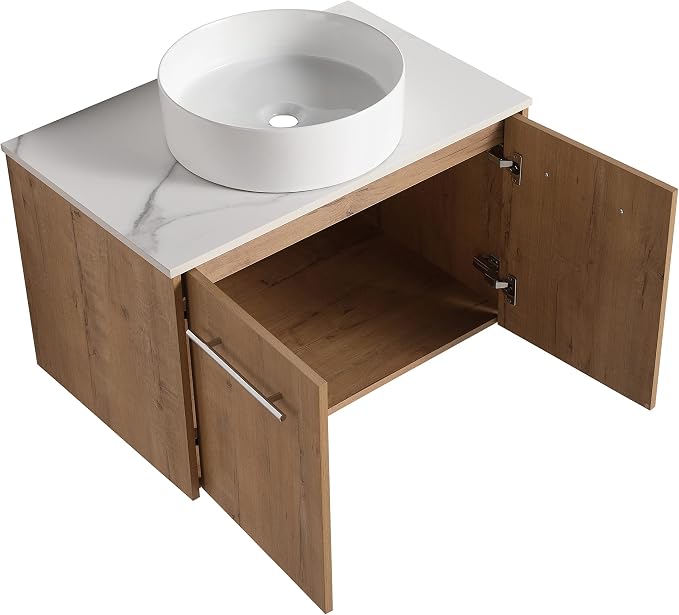 30 Inch Bathroom Vanity with Sink, Modern Wall Mount Floating Bathroom Vanity - Image 8