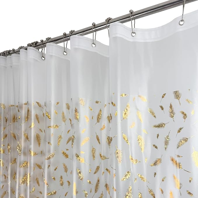 Plastic Shower Curtain Liner, Waterproof Printed PEVA Shower Curtain by TRIMENGO