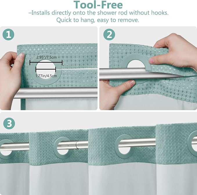 VANZAVANZU Hookless Shower Curtain - Image 7