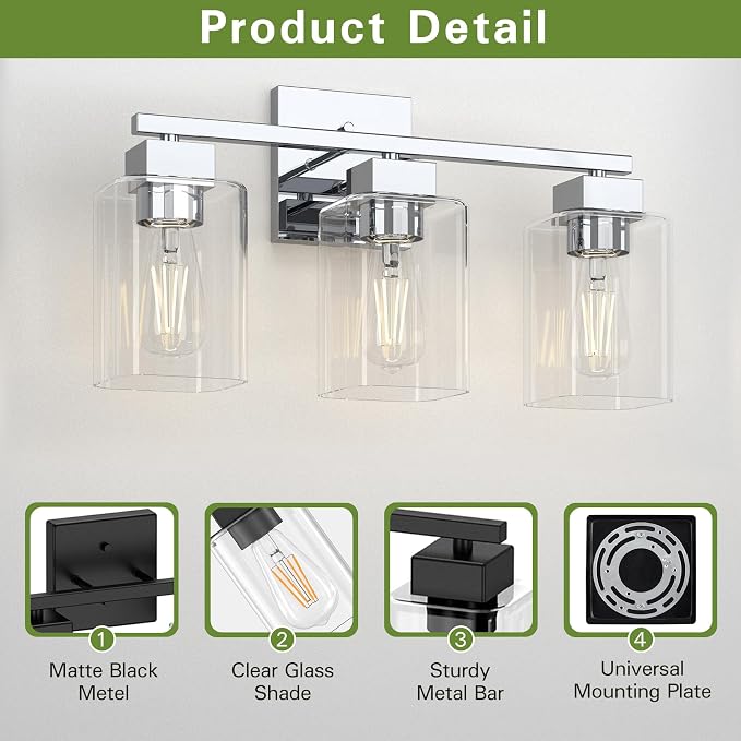 Espird Chrome Bathroom Vanity Light - Image 5