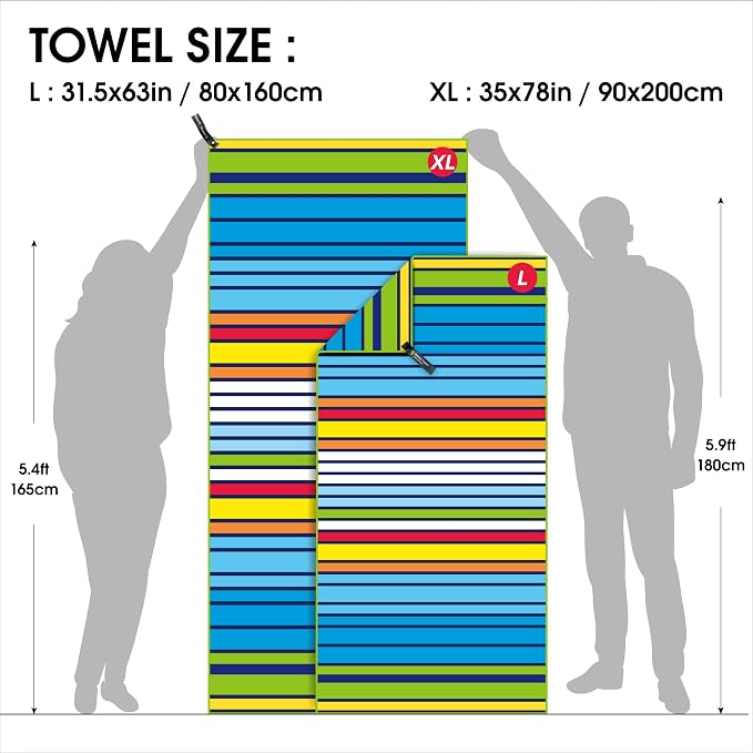 4Monster Microfiber Beach Towel Quick Dry, Super Absorbent Lightweight Travel - Image 4