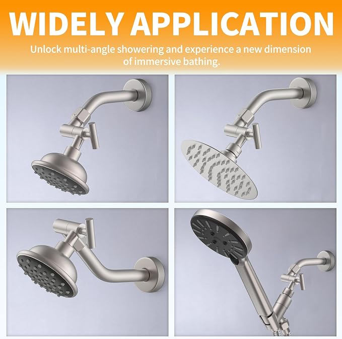 All Metal Shower Head Elbow Adapter, Adjustable Shower Head Extension Adapter - Image 6