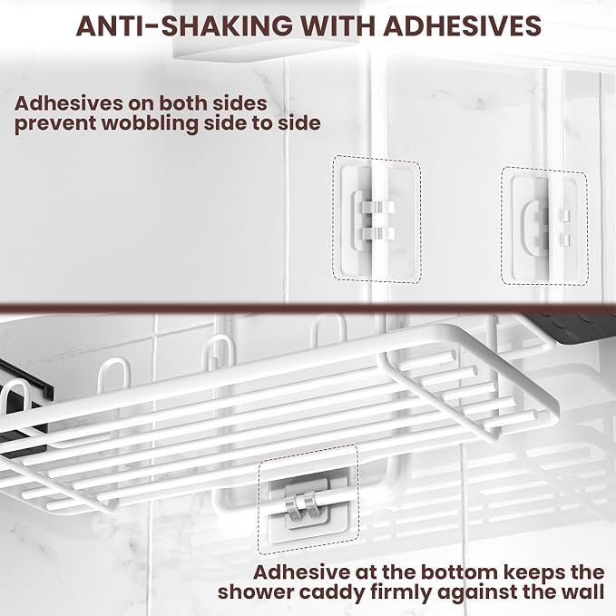 REINHARDT Shower Caddy Hanging, Rustproof Shower Caddy Anti-Swing Shower - Image 7