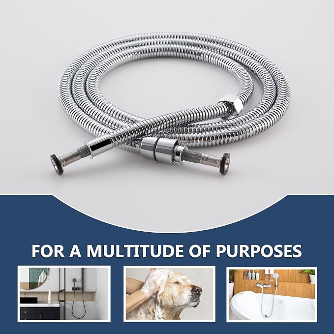 Angle Simple Replacement Shower Hose 79", Stainless Steel Flexible Handheld - Image 2