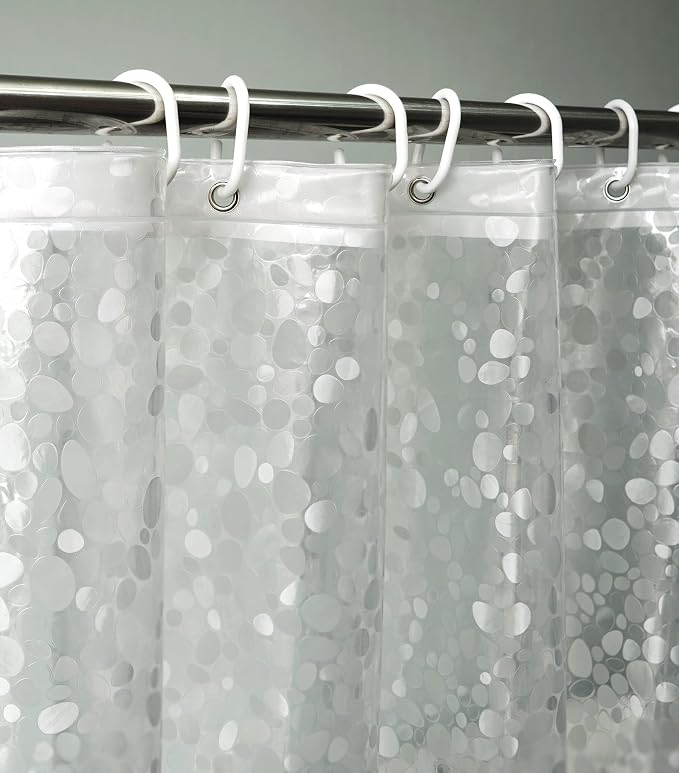 AooHome Pebble Pattern Shower Curtain Liner, Plastic EVA Shower Curtain - Image 3