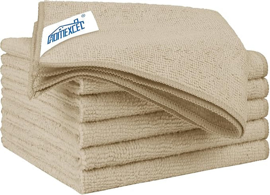 HOMEXCEL Brown Microfiber Cleaning Cloth 6 Pack 12.5 x 12.5 inch Microfiber by HOMEXCEL
