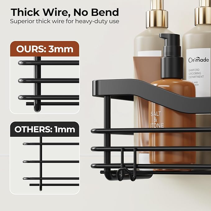 Orimade Shower Caddy Basket Soap Dish Holder Shelf - Image 2