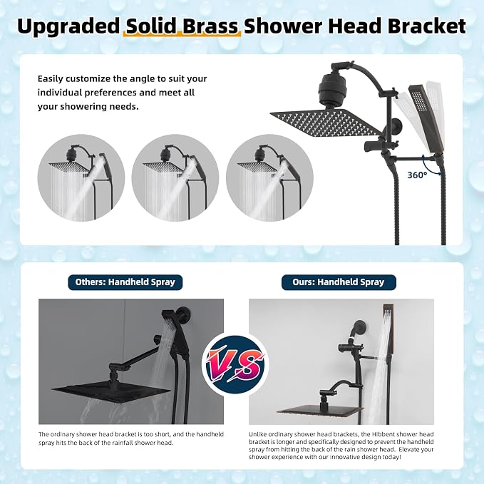 Hibbent Metal 10'' Filtered Rainfall Shower Head - Image 2