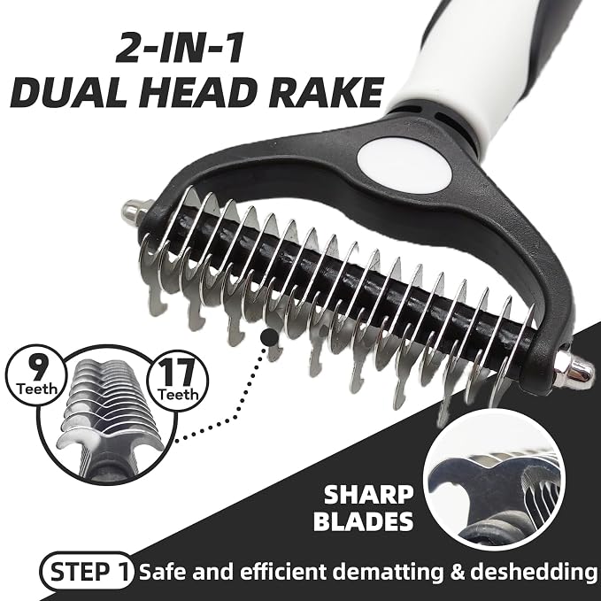 Dog Brush for Shedding, Undercoat Rake, Slicker Brush, Deshedding Comb - Image 2