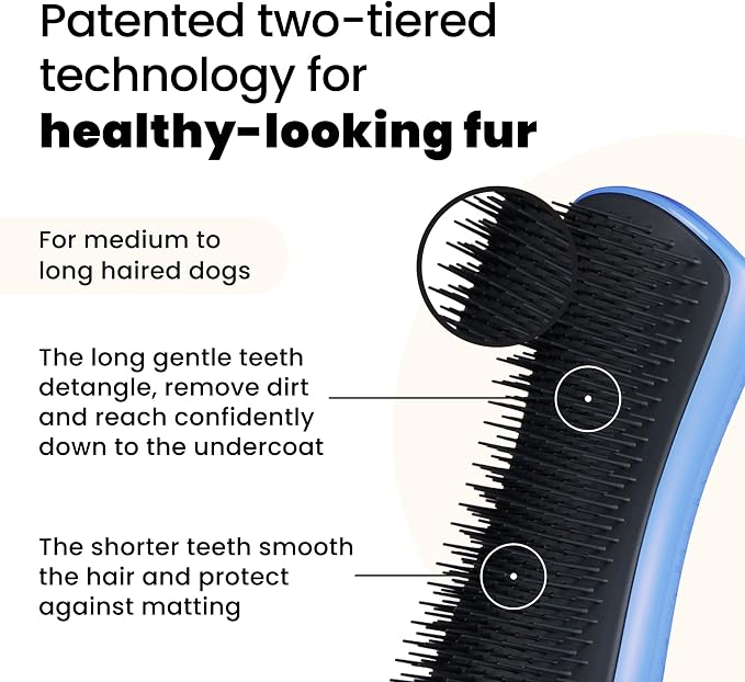 Pet Teezer Detangling Dog Grooming Brush, Dog Bath Brush - Image 2