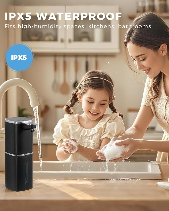 Automatic Liquid Soap Dispenser, 12.8oz Rechargeable, Adjustable Liquid Levels - Image 5