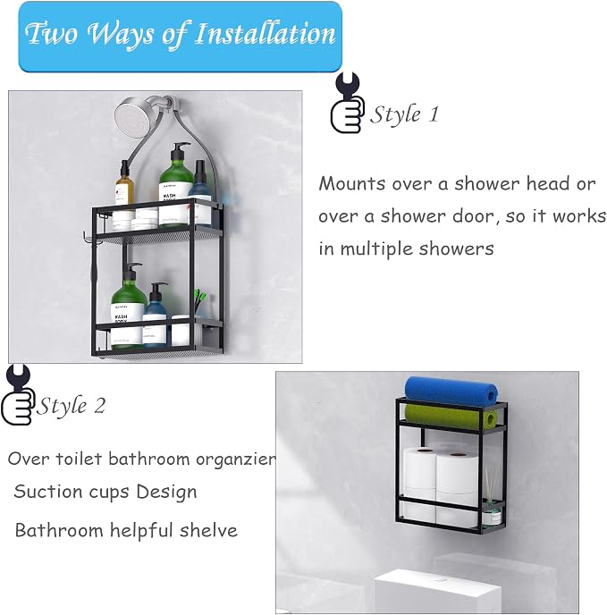 Meangood Shower Caddy, 10.4" x 4.5" x 22.04" Hanging Shower Caddy Organizer - Image 7