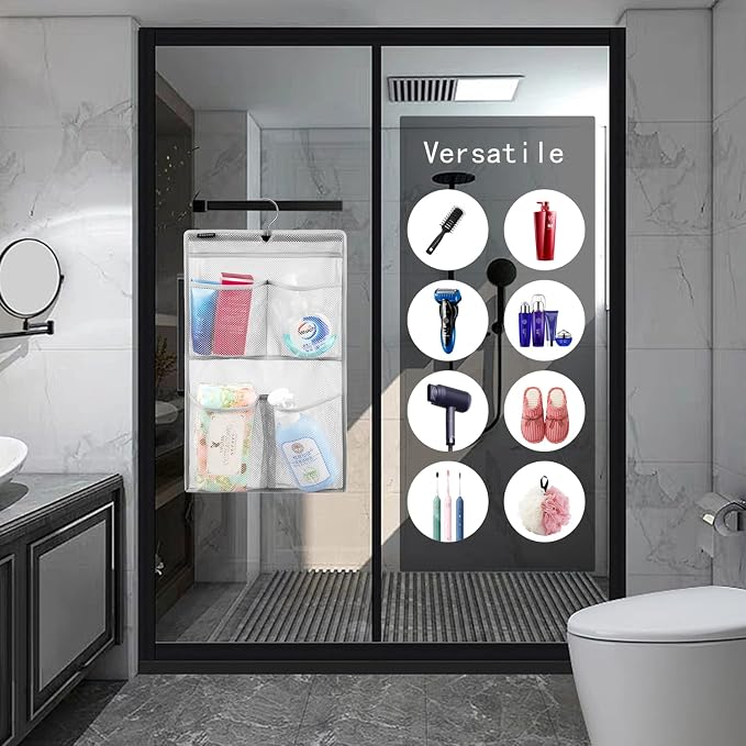 Mesh Shower Organizer Hanging Caddy Quick Dry Bathroom Storage - Image 2