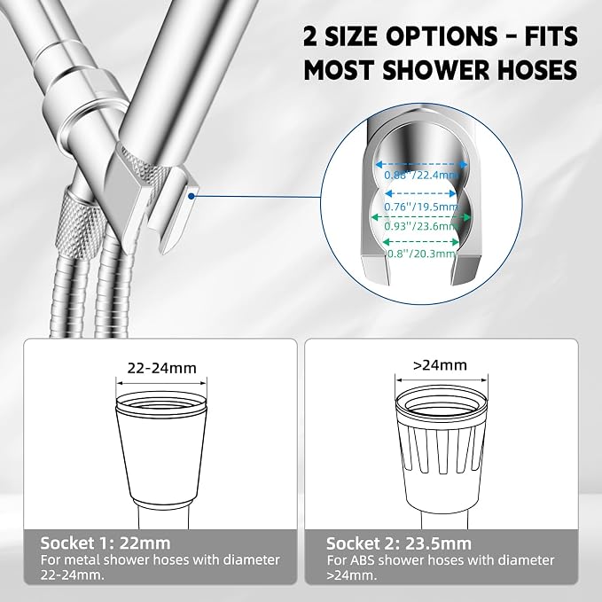 Hibbent Universal All Metal Handheld Shower Head Holder, Adjustable Solid Brass - Image 6