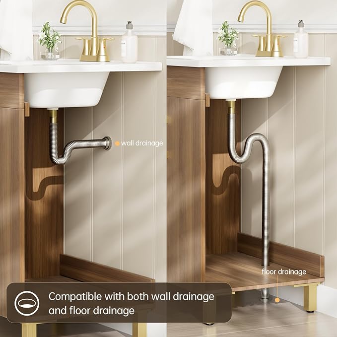 phiestina 24 Inch Walnut Small Bathroom Vanity, Fully Pre-Assembled Bathroom - Image 7