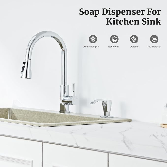 Ultimate Unicorn Kitchen Sink Soap Dispenser, Built-in Under Sink Chrome - Image 3
