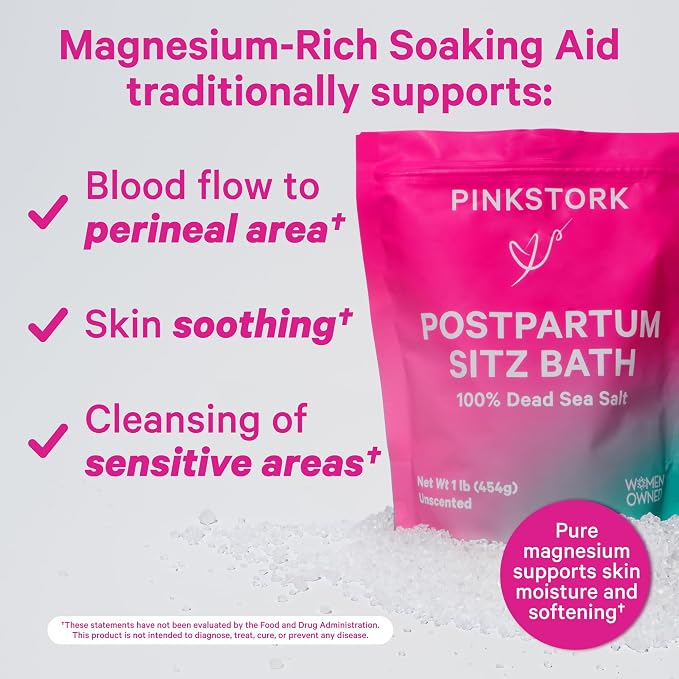 Pink Stork Postpartum Sitz Bath Soak: Dead Sea Salt - Image 3