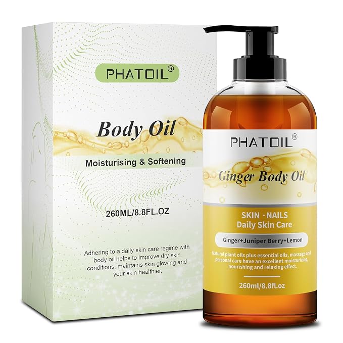 PHATOIL Ginger Oil for Body Massage, Gua Sha, Lymphatic Drainage, 260ML Large by PHATOIL