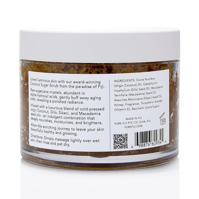Pure Fiji Coconut Sugar Body Scrub, Coconut Milk & Honey - Image 2
