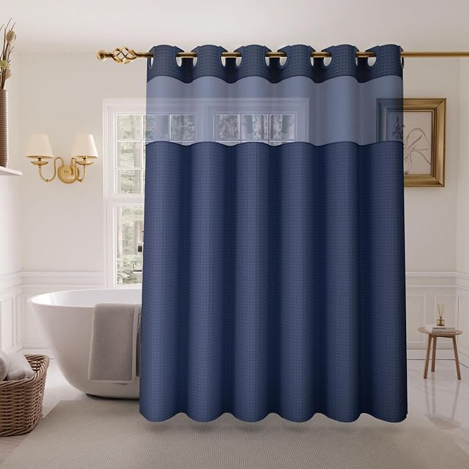 Inhousolu No Hook Shower Curtain by INHOUSOLUHOMEDECOR