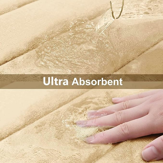 Buganda Memory Foam Bath Mat, Ultra Soft and Non-Slip Bathroom Rugs, Water - Image 5