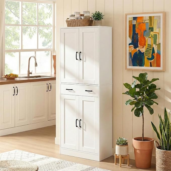 71" Tall Kitchen Pantry Cabinet, Freestanding Storage Cabinet - Image 5