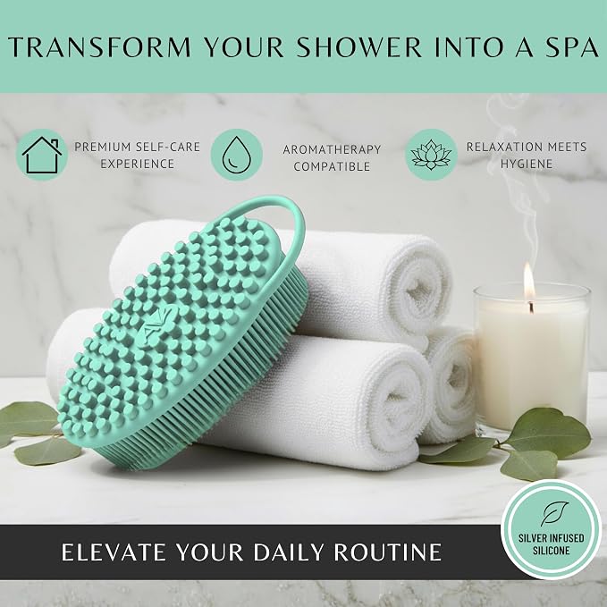Silver Infused Silicone Body Scrubber Shower - Image 7