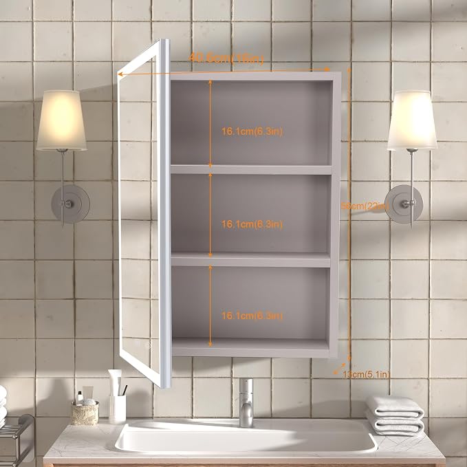 LED Lighted Bathroom Medicine Cabinet - Image 7