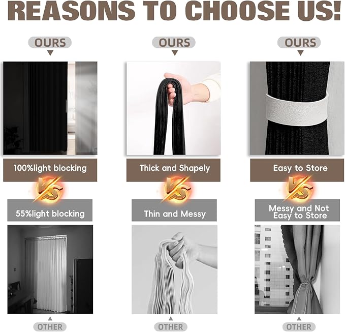 100% Blackout Fabric Folding Door Curtain - Image 4