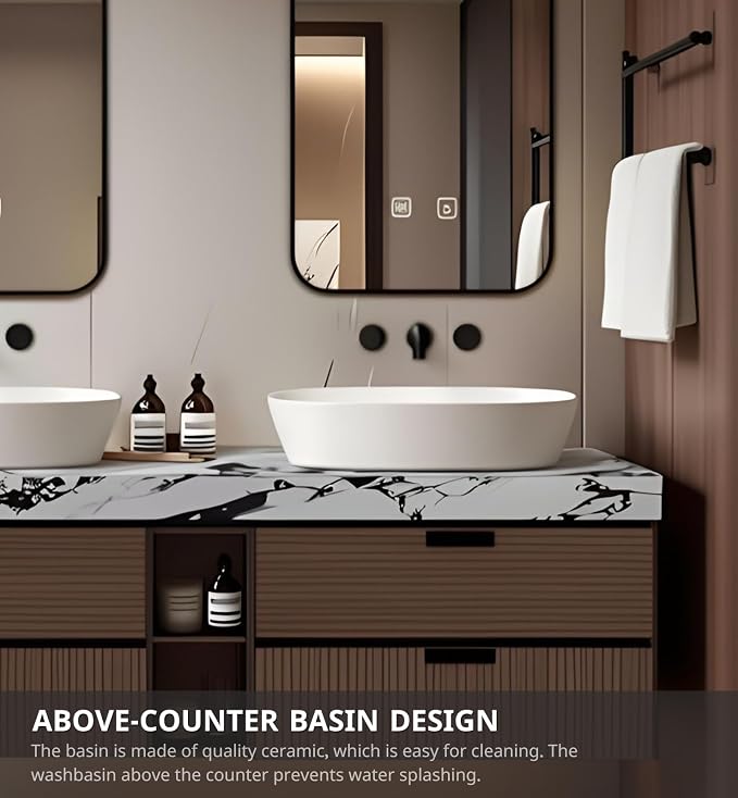 Double Bathroom Vanity with Sink, Floating Vanities Set Includes Smart - Image 6