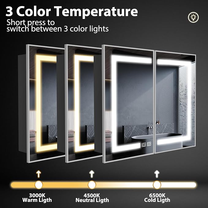 ROOMTEC Lighted Medicine Cabinet - Image 6