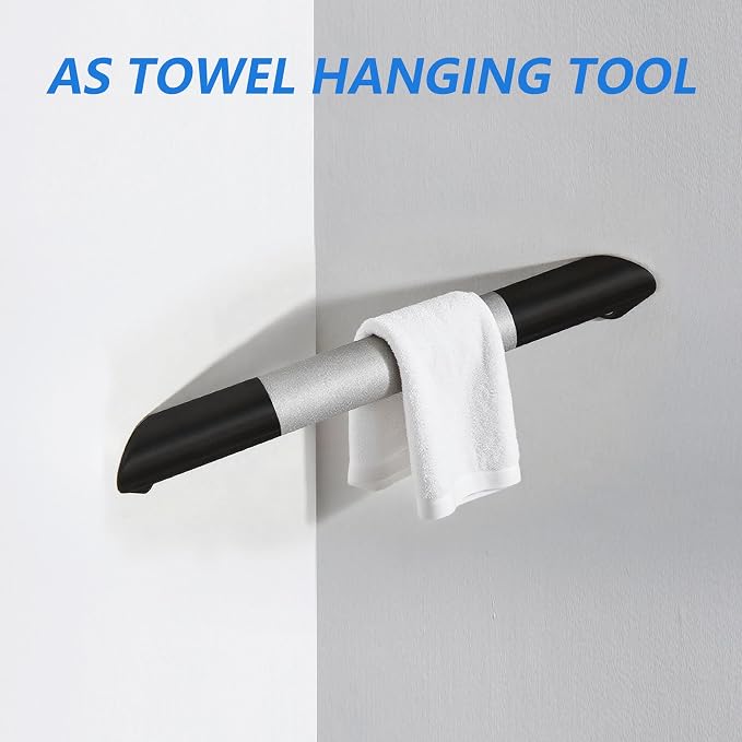 Shower Foot Rest Bar, Matte Black Corner Shower Foot Rest - Image 6