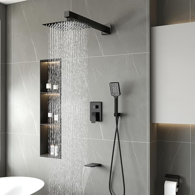 Shower Faucet Set Complete Matte Black Shower System - Image 3
