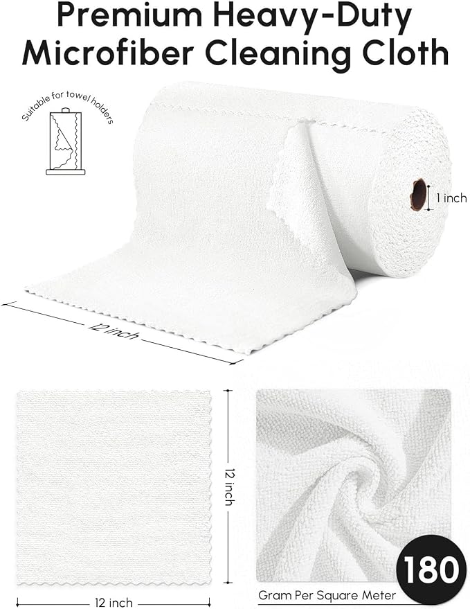 Microfiber Cleaning Cloths Roll, 75 Pack Tear Away Microfiber Towels Roll - Image 3