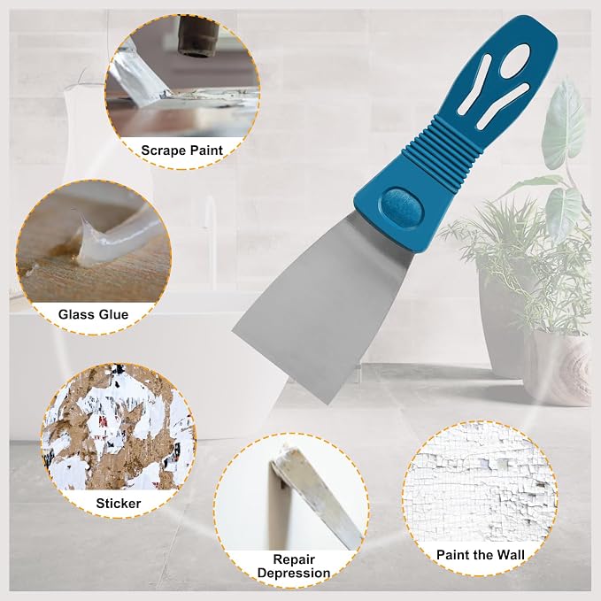 Silicone Caulking Tool Kit, Caulk Remover Tool, Putty Knife Scraper, 3 Glass - Image 5