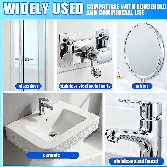 Hard Water Stain Remover, Shower Glass & Shower Door, Toilet Bowl Cleaner - Image 3