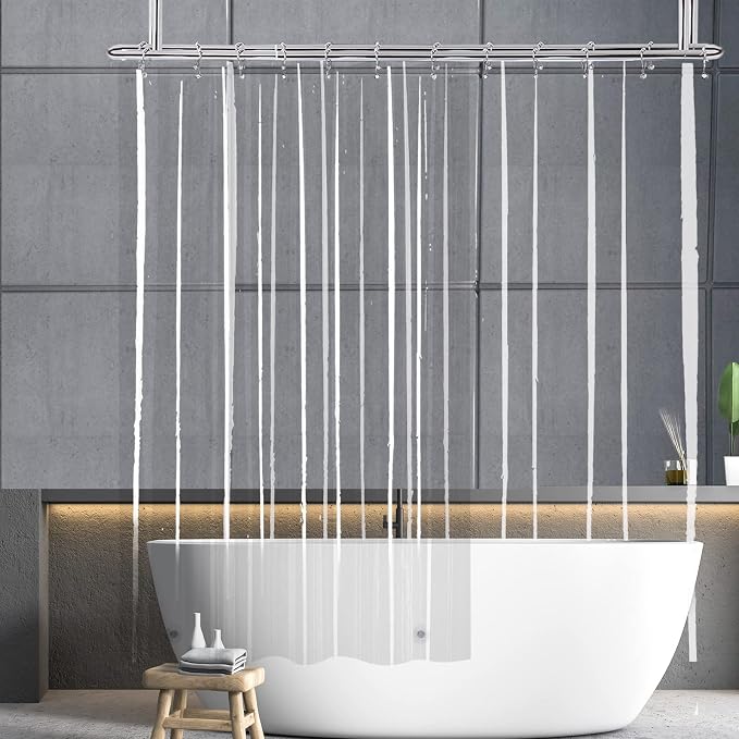 YISURE Clawfoot Tub Extra Long 78 Inch Shower Curtain, Wrap Around Clear Shower - Image 6