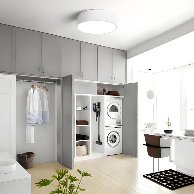 Dimmable LED White Flush Mount Ceiling Light Fixture, Modern Round Hallway - Image 6